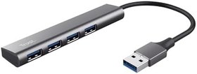 Resim Trust Halyx 4 Port USB Hub 3.2 - Tak Çalıştır, Küçük, Şık ve Güçlü, Kablo Uzunluğu: 10 cm, Toplam Ağırlık :38 gr 