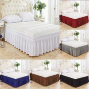 Resim Esnek %100 Polyester Düz Renk Yatak Etek, Büyük - Yumuşak, Rahat Büzgülü Dantel Tasarımı Elastik Bantlarla, Dayanıklı ve Cilt Dostu, Çoklu Boyutlarda Mevcut, Yatak Aksesuarı | Büzgülü Dantel Detayı | Rahat Fi 