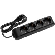 Resim Viko 90133402 Multi-Let Topraklı Kablolu 4'lü Priz 2 m Siyah 