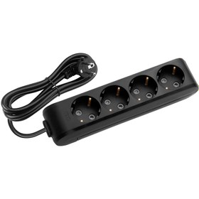 Resim Viko 90133402 Multi-Let Topraklı Kablolu 4'lü Priz 2 m Siyah 