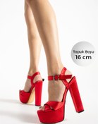 Resim Karınca 7-9600 16cm Platformlu Kırmızı Saten Ayakkabı 