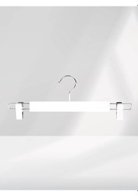 Resim Beyaz Ahşap Pantolon Etek Askısı Gümüş Kancalı 10 Adet Beyaz 