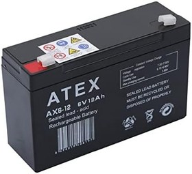 Resim ATEX AX6-12 6V Volt - 12Ah Amper Bakımsız Kuru Akü 