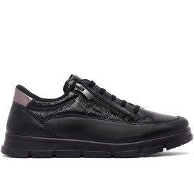 Resim Derimod Kadın Siyah Bağcıklı Sneaker, Kışlık Spor Ayakkabı 25AFE250814 