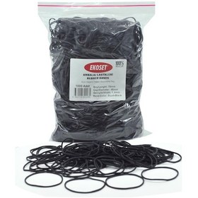 Resim Ekoset Siyah Paket Ambalaj Para Lastiği 70Mm 5.000 Adet 