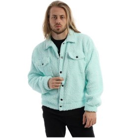 Resim Polostate Erkek Kıvırçık Peluş Cıt Cıt Kapamalı Ceket Mint Mint Yeşili 