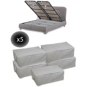 Resim Adarya Home 5 Adet Bazaaltı Hurç 60 x 40 x 22 - Büyük Boy Baza Hurcu - Beyaz 