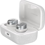 Resim Mu Art Ahşap Sennheiser Momentum True Wireless 4 Kulak İçi Kulaklık Beyaz Gümüş 