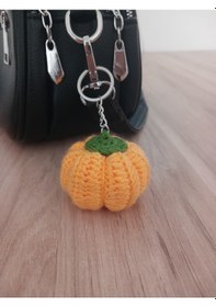 Resim Örgü Amigurumi Bal Kabağı Anahtarlık 