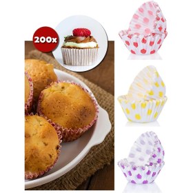 Resim Luxury 200'LÜ Muffin Browni Cupcake Kağıdı Kek Kalıbı Desenli ( 2 Paket ) 1 Adet 