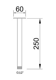 Resim Fause Ankastre Duş Başlığı Borusu Kare Tavandan Kdb102 Krom 