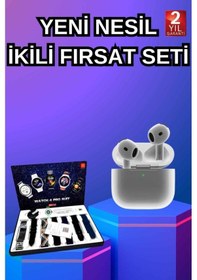 Resim 3.nesil Tws Bluetooth Kulaklık Bluetooth Bağlantılı Akıllı Saat Amoled Ekran Plastik Hasır Kordon 