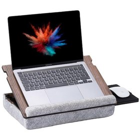 Resim Eğim Ayarlanabilir Çekmeceli Mousepad Minderli Laptop Sehpası Ceviz 