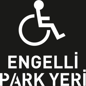 Resim Boyama Şablonu Engelli Park Yeri Alüminyum 100x100cm 
