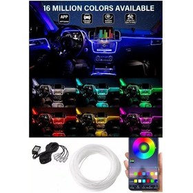 Resim Araç Içi Atmosfer Ambiyans Led Neon Ip Led App Kontrollü 5 Metre 
