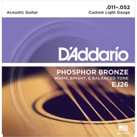 Resim Daddario Phosphor Bronze Custom Light Akustik Gitar Teli (11-52) 
