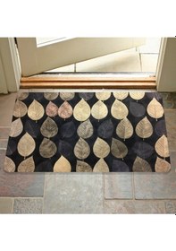 Resim Kopya - Dijital Baskılı Desenli Dekoratif Dış Kapı Önü Ve Iç Mekan Paspası Yıkanabilir Kaymaz Taban Siyah 