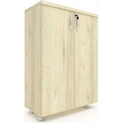 Resim Modüler Dünyası Kapaklı Kitaplık Dosya Dolabı Meşe - 80X38X117 (307721871) Meşe 