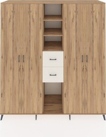 Resim Kronos Dolap 15 Raflı 2 Çekmeceli 4 Kapaklı 220x59x243 Çam-çam/aytaşı Atlas Çam/aytası - Atlas Çam 