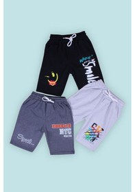 Resim Panios Kids 3'lü Smile-brooklyn Nyc-sk Baskılı Erkek Çocuk Çift Cepli Siyah-füme Gri Şort Çok Renkli 