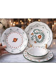 Resim Porser Marcelin Fulya 24 Parça Yemek Takımı Beyaz 