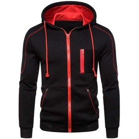 Resim Siyah Erkek Zip Up Hoody Düz Hoodie Fermuar Spor Jumper Kapşonlu Ceket Sıcak Ceket Siyah 