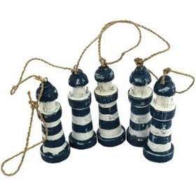 Resim Dekoratif Ahşap Deniz Feneri 5'Li, Salkım 