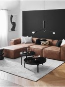 Resim S Home Design Concept Frida 4 Modül Pofidik Modüler Kanepe L Köşe Koltuk Takımı, Nubuk, Kahverengi , 295 Cm 