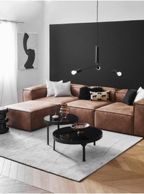 Resim S Home Design Concept Frida 4 Modül Pofidik Modüler Kanepe L Köşe Koltuk Takımı, Nubuk, Kahverengi , 295 Cm 