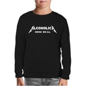 Resim Alcoholica Siyah Çocuk Sweatshirt 