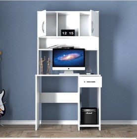 Resim Moxenmobilya Moxen C1 Kitaplıklı Çalışma Masası Beyaz 