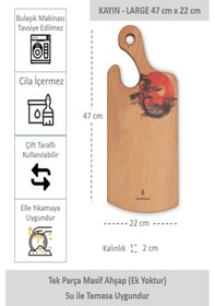 Resim Yekpare Masif Ahşap Sunum Kesme Tahtası Desenli Kayın Large 3 