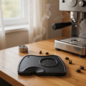 Resim PremiumPort Kahve Espresso Tamper ve Tamping Mat, Düz Taban, Silikon, Barista Ekipmanı 