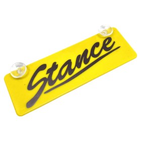 Resim Fantastik Store Stance Yazılı Sarı Dekor Plaka Vantuzlu Cam Süsü 22X7.5CM 