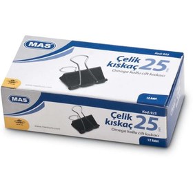 Resim Mas Kıskaç Omega Çelik Siyah 25mm 12'li Paket 
