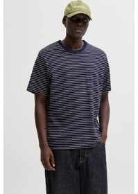 Resim Jack & Jones Erkek T Shirt 12288015 Lacivert-beyaz Lacivert - Beyaz 