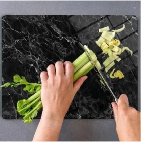 Resim Hype Store Cam Kesme Tahtası Panosu 25 x 35 Kırılmaya Isıya Çizilmeye Dayanıklı Antibakteriyel Doğal Kesme Tabl 