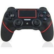 Resim Siyah Kırmızı-cep Telefonu Ve Bilgisayar Oyun Tahtası Ps4 Denetleyici Joystick Bluetooth Kablosuz Kolu Titreşim Çift Titreşim 