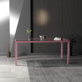 Resim Camlan Yemek Masası & Toplantı Masası - Pembe / L 