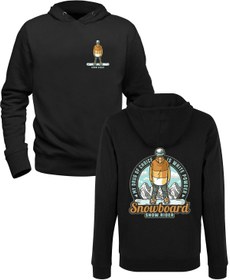 Resim Alfa Tshirt Snowboard Snow Rider Siyah Swaetshirt 