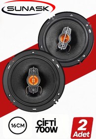 Resim SUNASK Ben Audıo Çifti 700 Watt 16 Cm Araba Oto Hoparlör Tweeter'lı Kutu Içeriği 2 Adet 