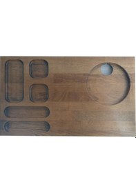 Resim Karşılama-Otel-Ikram Tepsisi 50 X 30 X 3 CM Ceviz Rengi 
