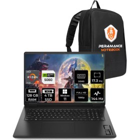 Resim HP Omen 17 Ryzen AI 7 350 RTX 5060 8GB 128GB RAM 4TB SSD 17.3" FHD 144Hz Win11 Pro C2EZ2EAPN479 Gaming Laptop + Per4 Çanta 