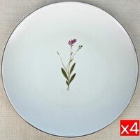 Resim Tabak Evi Porselen Natura Çuha 24.50 CM 4'lü Altın Yaldız Servis Tabağı 