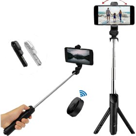 Resim Else Nippon Siyah Bluetooth Kumandalı Selfie Çubuğu - Monopod - Tripod Vlog Telefon Tutucu - Tiktok 