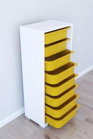 Resim Remaks 8 Sepetli Oyuncak Dolabı Çok Amaçlı Dolap - Sarı 