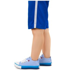 Resim Kiko Kids Tinna Bağcıklı Erkek Çocuk Keten Spor Ayakkabı Mavi 