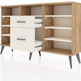 Resim Arges Konsol 7 Raflı 2 Çekmeceli 132x30x83 Çam-aytaşı/aytaşı Aytaşı/aytaşı 
