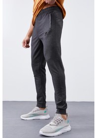 Resim Tommy Life Antrasit Melanj Fermuar Cepli Dar Kalıp Jogger Erkek Eşofman Alt - 84343 Antrasit - Melanj 