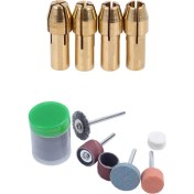 Resim Sourcingasia 4 Adet Döner Çok Amaçlı Pens Somun Seti Seti ve 105 Adet Döner Elektrikli Matkap Çok Fonksiyonlu Alet Taşlama Zımpara Parlatma Diski (Yurt Dışından) 